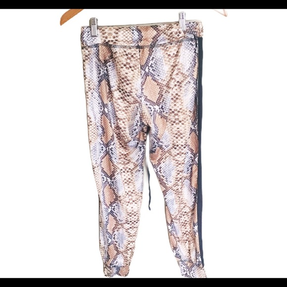 PRISMSPORT Python Crop Length Track Pants/Joggers With Pockets Beige Size XS - Picture 7 of 9